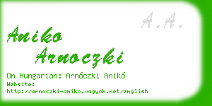 aniko arnoczki business card
