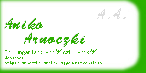 aniko arnoczki business card